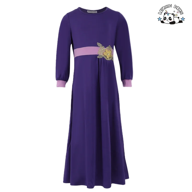 LEZONKIDS - Novo Traje de Viagem do Oriente Médio Dubai Menina Roupas Étnicas Conservadoras Roupas Infantis Menina Saia Longa Vestido